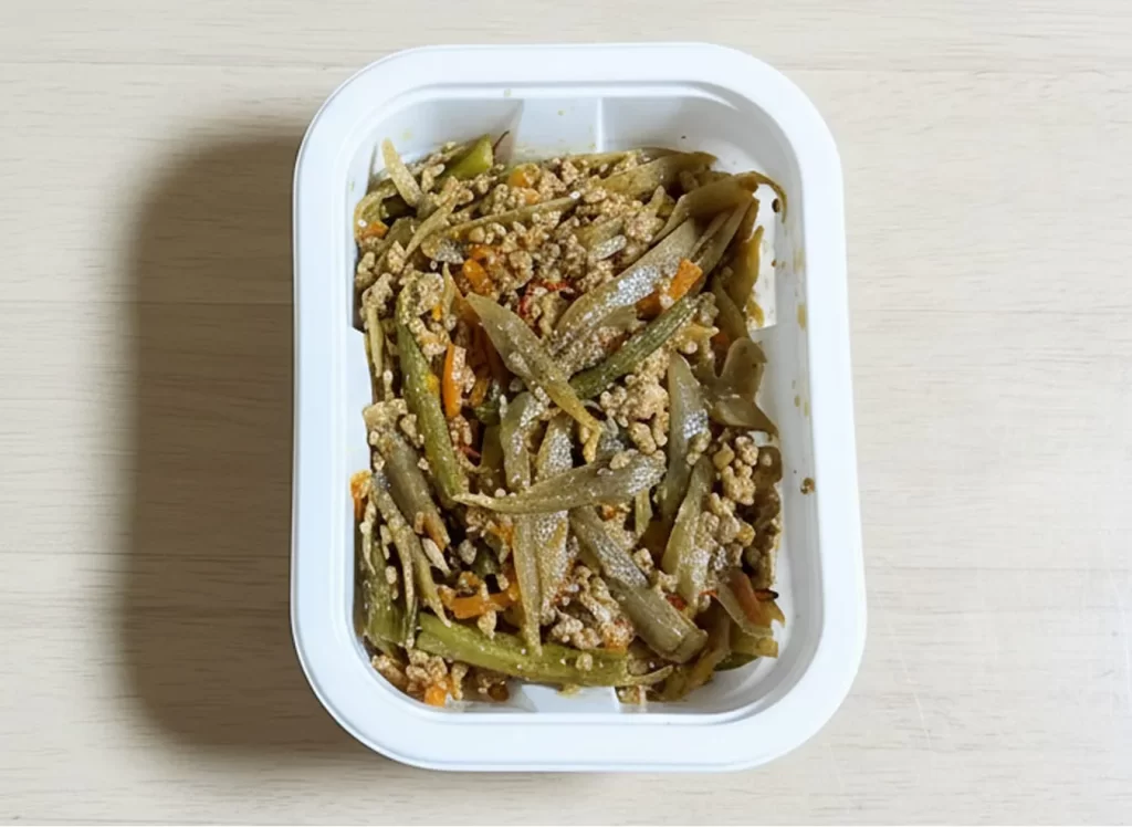 ごぼうとひき肉の韓国風炒め(副菜)のボリューム